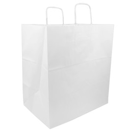 Paper Bag with Handles White 100g/m² 36+24x39cm (50 Units)