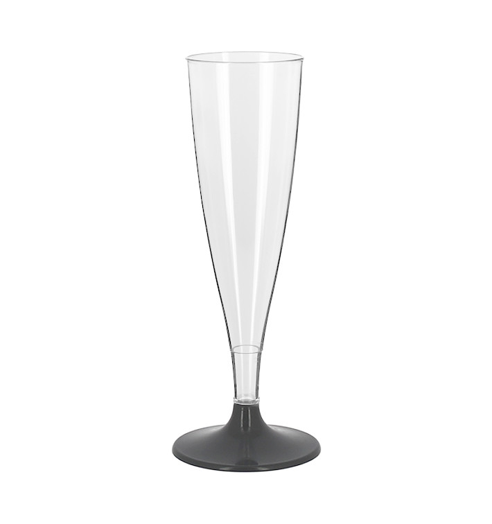 Reusable Plastic Stemmed Flute Sparkling Wine Anthracite 140ml 2P (6 Units) Reusable Plastic Stemmed Flute Sparkling Wine Anthracite 140ml 2P (6 Units)