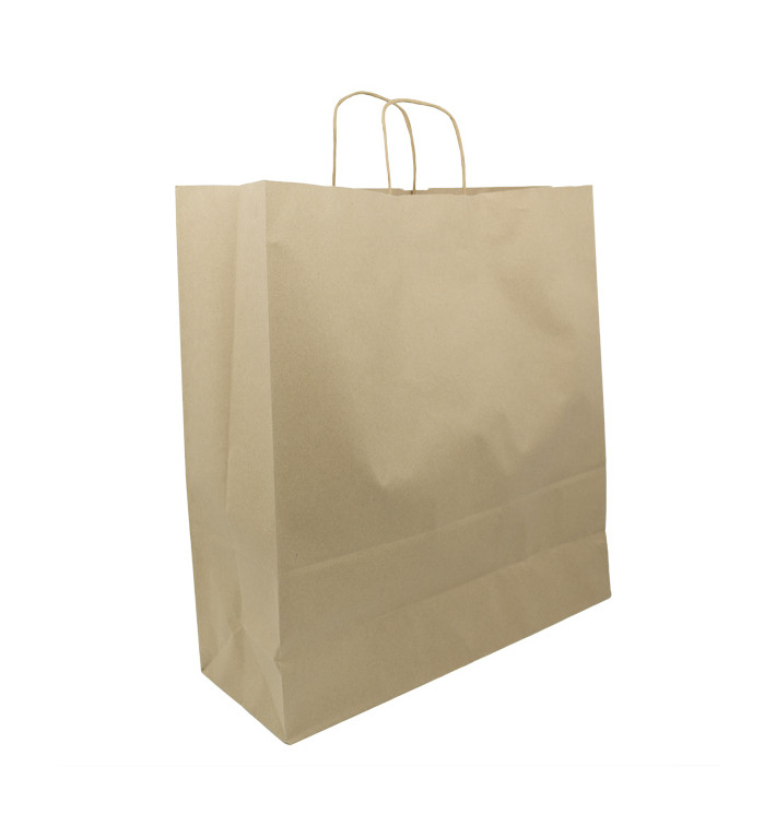Paper Bag with Handles Kraft Brown 100g/m² 44+15x46cm (200 Units) Paper Bag with Handles Kraft Brown 100g/m² 44+15x46cm (200 Units)