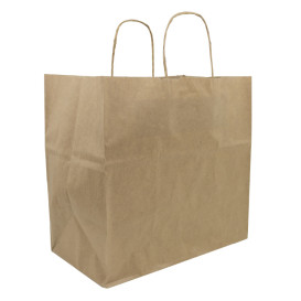 Paper Bag with Handles Kraft Brown 80g/m² 30+18x29cm (25 Units) 