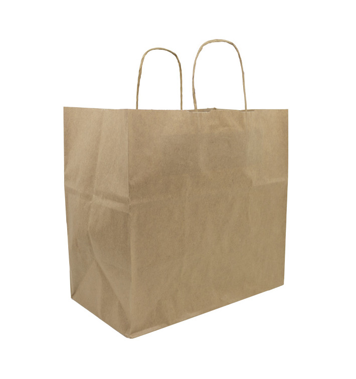 Paper Bag with Handles Kraft Brown 80g/m² 30+18x29cm (25 Units) Paper Bag with Handles Kraft Brown 80g/m² 30+18x29cm (25 Units)