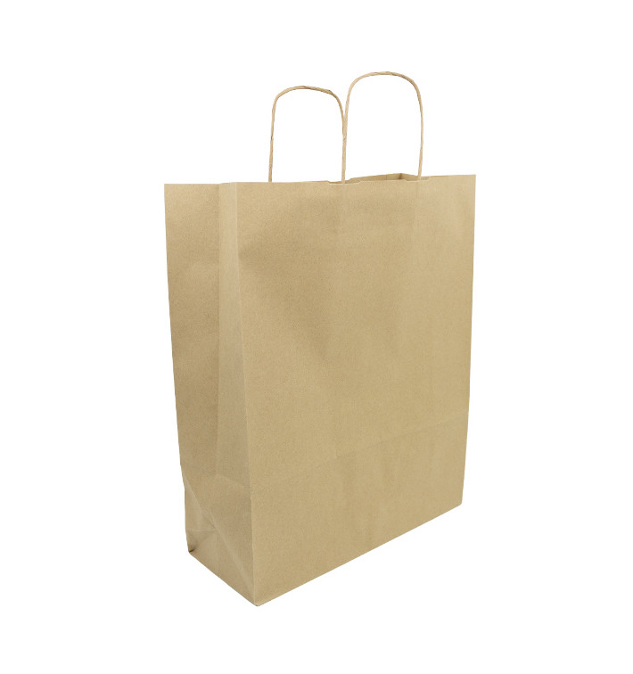 Paper Bag with Handles Kraft 100g/m² 32+12x40cm (250 Units) Paper Bag with Handles Kraft 100g/m² 32+12x40cm (250 Units)