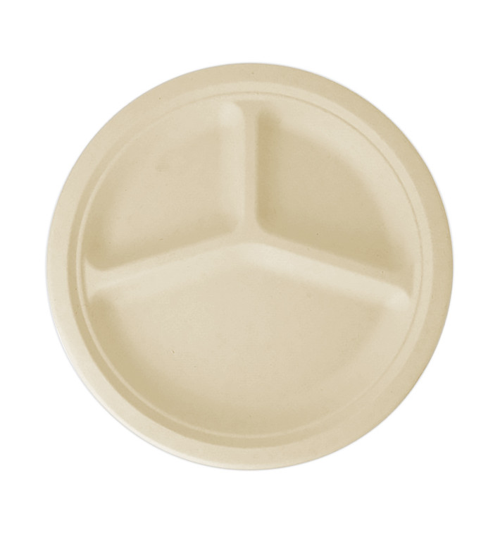 Sugarcane Plate 3C Natural Ø26 cm (50 Units) Sugarcane Plate 3C Natural Ø26 cm (50 Units)