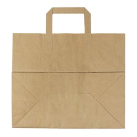 Paper Bag with Handles Kraft Flat 70g/m² 32+22x26cm (250 Units)