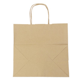 Paper Bag with Handles Kraft Hawanna 100g/m² 28+16x27cm (250 Units)