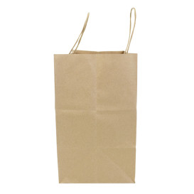 Paper Bag with Handles Kraft Hawanna 100g/m² 28+16x27cm (250 Units)