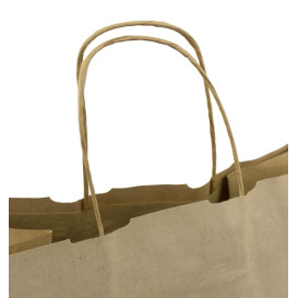 Paper Bag with Handles Kraft Hawanna 100g/m² 32+20x32cm (200 Units)