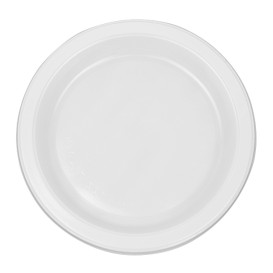 Reusable Plate Flat Economic PS White Ø17cm (450 Units)