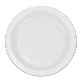 Reusable Plate Flat Economic PS White Ø17cm (25 Units) 