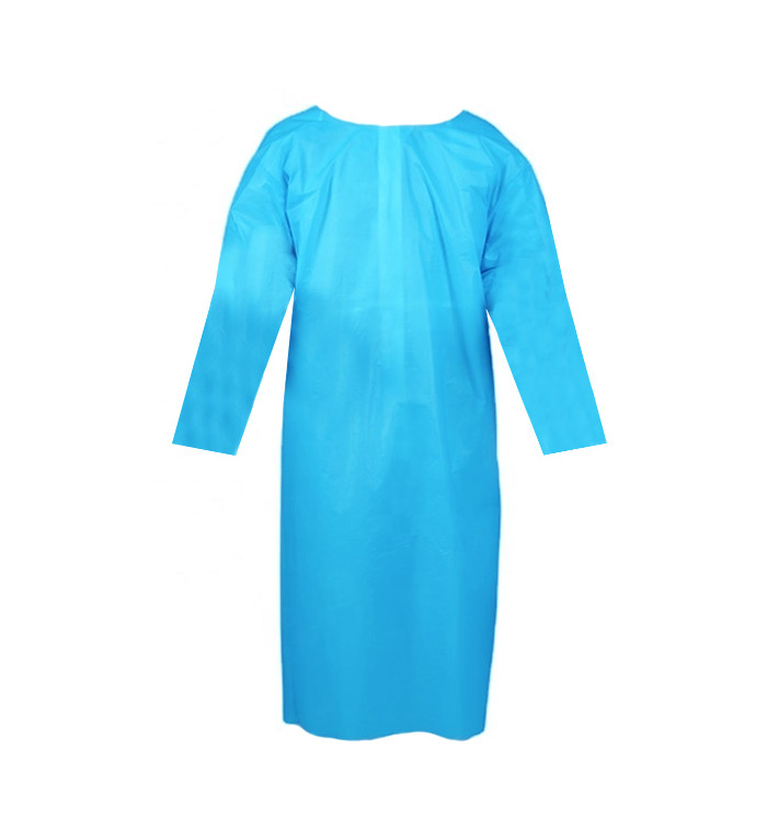Disposable Lab Coat PE Back Closure Tie Belt Blue (10 Units) Disposable Lab Coat PE Back Closure Tie Belt Blue (10 Units)