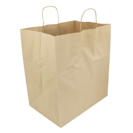 Paper Bag with Handles Kraft 120g/m² 36+24x39cm (200 Units)