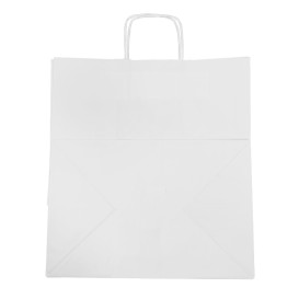 Paper Bag with Handles White 100g/m² 36+24x39cm (50 Units)