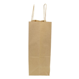 Paper Bag with Handles Kraft Hawanna 100g/m² 24+12x31cm (50 Units) 