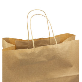 Paper Bag with Handles Kraft Brown 90g/m² 32+16x31cm (50 Units)