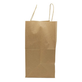 Paper Bag with Handles Kraft Brown 90g/m² 32+16x31cm (250 Units)