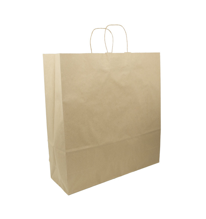 Paper Bag with Handles Kraft Hawanna 100g/m² 46+16x49cm (50 Units) Paper Bag with Handles Kraft Hawanna 100g/m² 46+16x49cm (50 Units)
