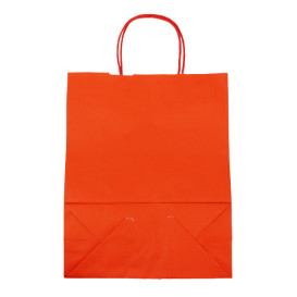 Paper Bag with Handles Kraft Red 100g/m² 25+11x31cm (25 Units)