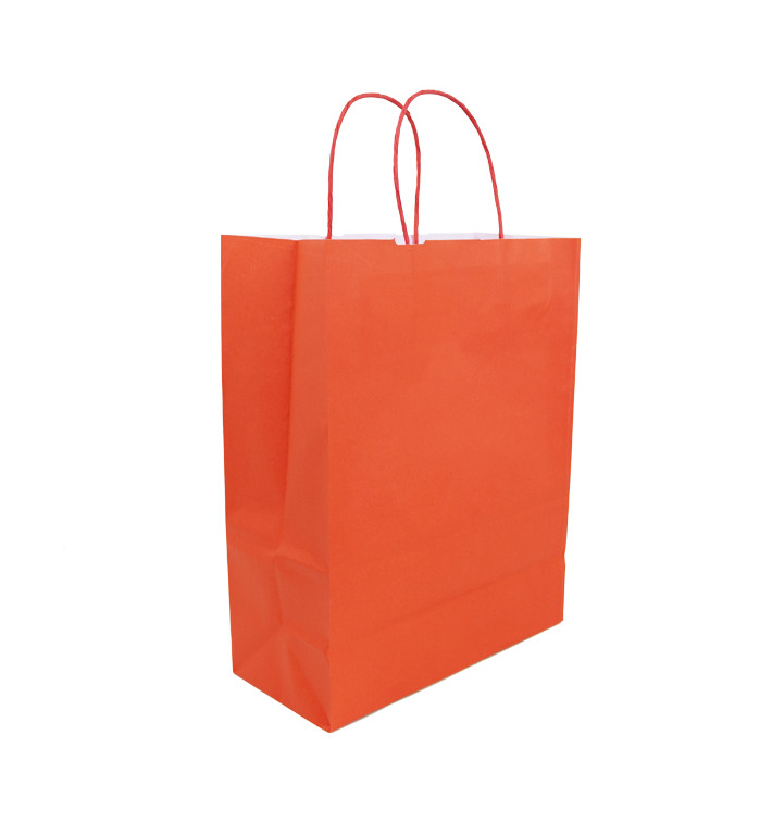 Paper Bag with Handles Kraft Red 100g/m² 25+11x31cm (25 Units) Paper Bag with Handles Kraft Red 100g/m² 25+11x31cm (25 Units)