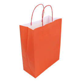 Paper Bag with Handles Kraft Red 100g/m² 25+11x31cm (25 Units)