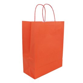 Paper Bag with Handles Kraft Red 100g/m² 25+11x31cm (250 Units)