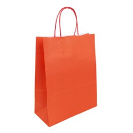 Paper Bag with Handles Kraft Red 100g/m² 25+11x31cm (250 Units)