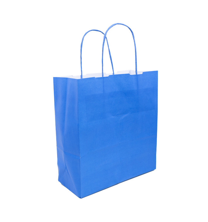 Paper Bag with Handles Turquoise 100g/m² 22+9x23cm (25 Units) Paper Bag with Handles Turquoise 100g/m² 22+9x23cm (25 Units)