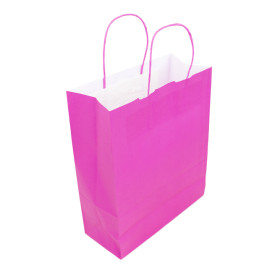 Paper Bag with Handles Fuchsia 100g/m² 25+11x31cm (200 Units)
