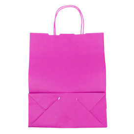 Paper Bag with Handles Fuchsia 100g/m² 25+11x31cm (200 Units)
