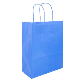 Paper Bag with Handles Turquoise 100g/m² 25+11x31cm (25 Units)