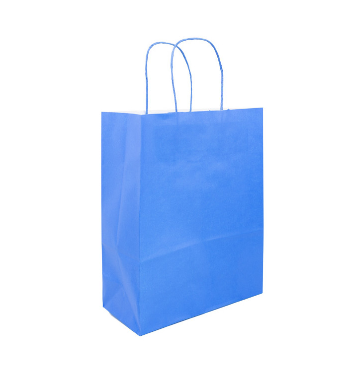 Paper Bag with Handles Turquoise 100g/m² 25+11x31cm (200 Units) Paper Bag with Handles Turquoise 100g/m² 25+11x31cm (200 Units)