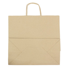 Paper Bag with Handles Kraft Brown 100g/m² 35+18x34cm (250 Units)