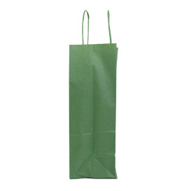 Paper Bag with Handles Kraft Green 80g/m² 20+10x29cm (50 Units) 