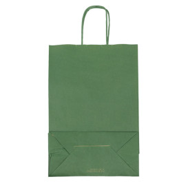 Paper Bag with Handles Kraft Green 80g/m² 20+10x29cm (50 Units) 