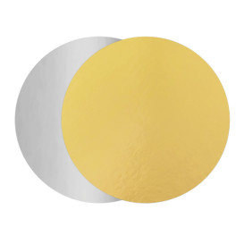 Paper Cake Circle Gold and Silver 22cm (100 Units)