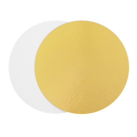 Paper Cake Circle Gold and White 24cm (100 Units) 