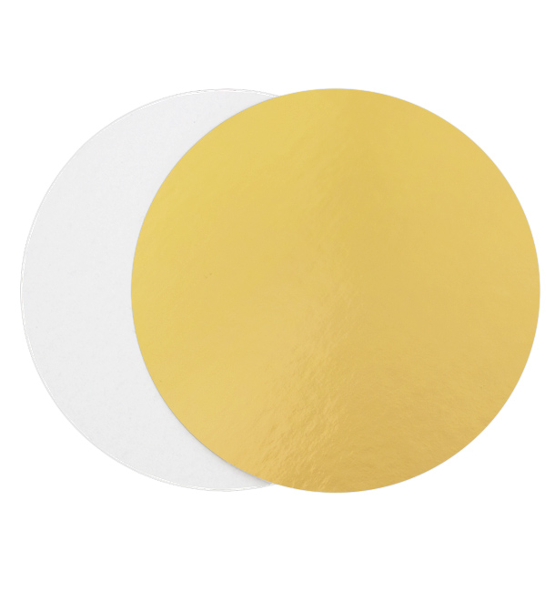 Paper Cake Circle Gold and White 28cm (400 Units)
