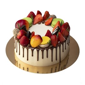Paper Cake Circle Gold and White 28cm (400 Units)