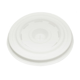 Plastic PS Lid with Straw Slot for Cup Ø7,3cm (100 Units)
