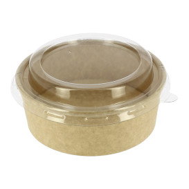 Paper Container Kraft-Kraft + RPET Lid 25 Oz/750 ml (50 Units) Paper Container Kraft-Kraft + RPET Lid 25 Oz/750 ml (50 Units)