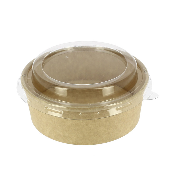 Paper Container Kraft-Kraft + RPET Lid 19 Oz/550 ml (50 Units)  Paper Container Kraft-Kraft + RPET Lid 19 Oz/550 ml (50 Units)