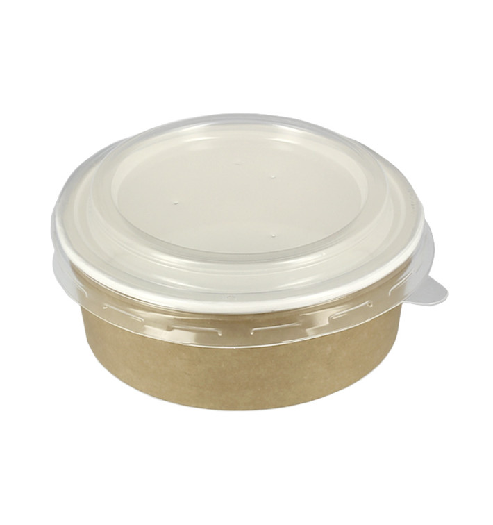 Paper Soup Bowl with Lid Kraft PP 19 Oz/550ml (250 Units)