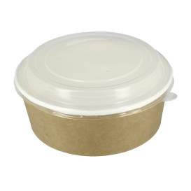 Paper Soup Bowl with Lid Kraft PP 38 Oz/1140ml (25 Units)