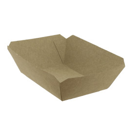 Paper Food Boat Tray Kraft-Kraft 250ml 9,6x6,5x4,2cm (25 Units) 