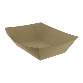 Paper Food Boat Tray Kraft-Kraft 525ml 12,2x8x5,5cm (25 Units) 