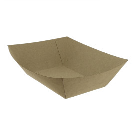 Paper Food Boat Tray Kraft-Kraft 525ml 12,2x8x5,5cm (25 Units) 