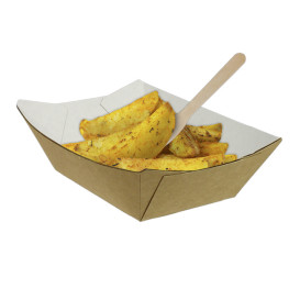 Paper Food Boat Tray Kraft 350ml 10,6x7,3x4,5cm (1000 Units)