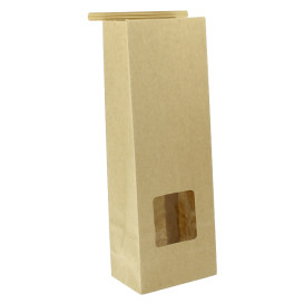 Paper Bag without Handle Kraft and Window 9+6x26cm (1000 Uds)