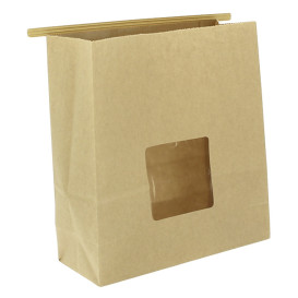 Paper Bag without Handle Kraft and Window 20+8x23cm (50 Uds)