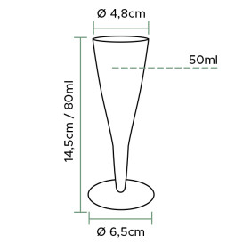 Plastic Flute Wine Sparkling 80 ml 2P "Premium" (500 Units)