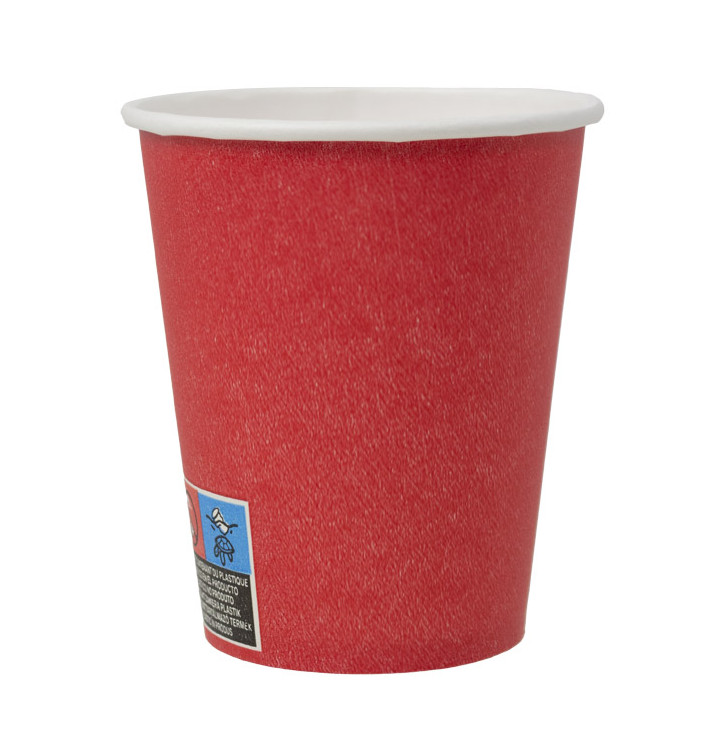 Plastic-Free Paper Cup 9 Oz/250ml "Colors" Red Ø8,0cm (20 Units) Plastic-Free Paper Cup 9 Oz/250ml "Colors" Red Ø8,0cm (20 Units)